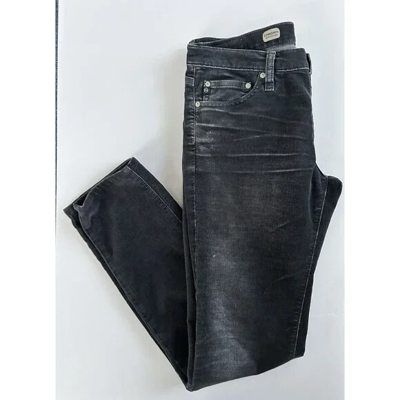 AG Adriano Goldschmied Pants Womens 29R Premiere Skinny Straight Corduroy Gray - Picture 2 of 12